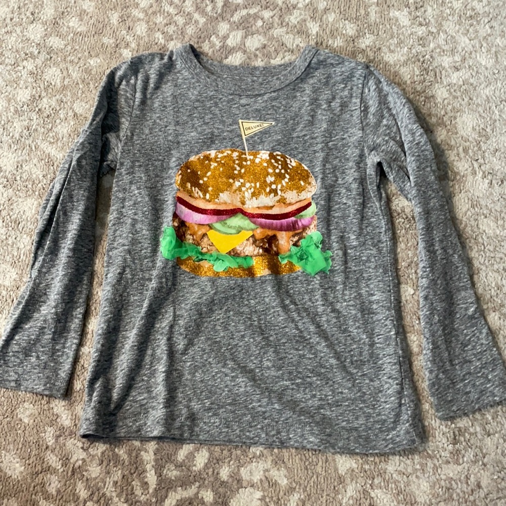 crewcuts size 4/5 deluxe hamburger long sleeve tshirt